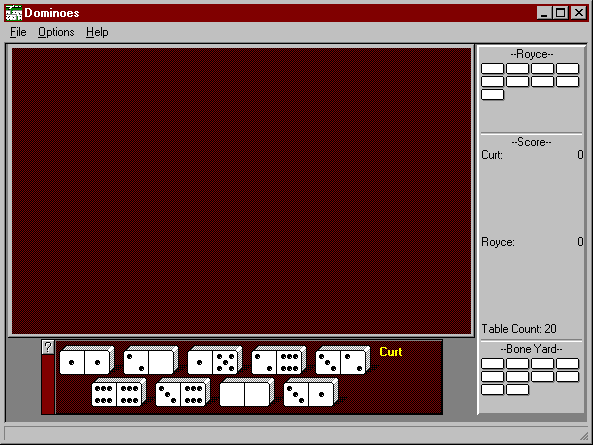 [Animated screen shot of Dominoes for Windows  21.7KB]